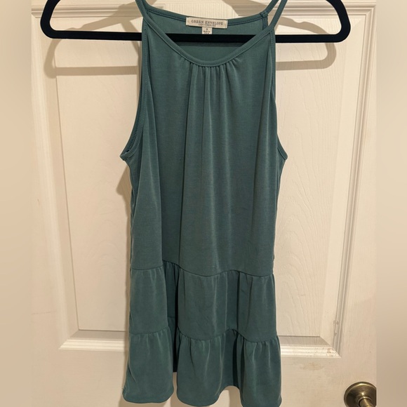 Women’s Sage Sleeveless Baby Doll Top, Small, Green Envelope, Women’s Clothes - Picture 8 of 8